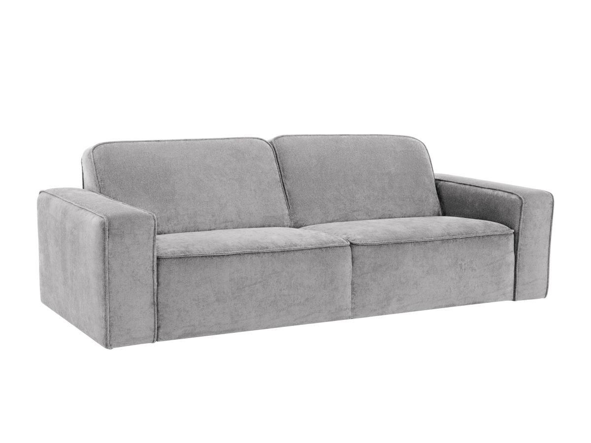 Vente-unique Sofa 3-Sitzer - Stoff - Hellgrau - MINATA  