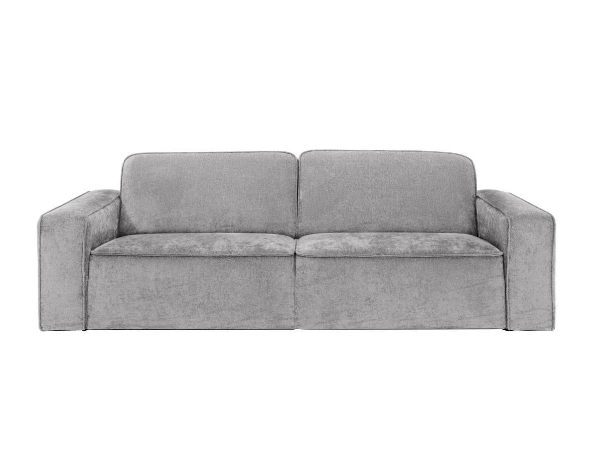 Vente-unique Sofa 3-Sitzer - Stoff - Hellgrau - MINATA  