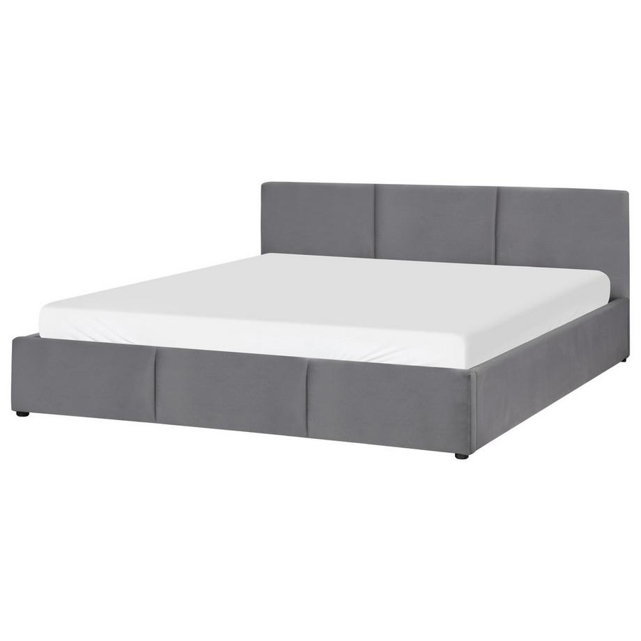 Beliani Bett mit Stauraum aus Samtstoff  BOUSSE  