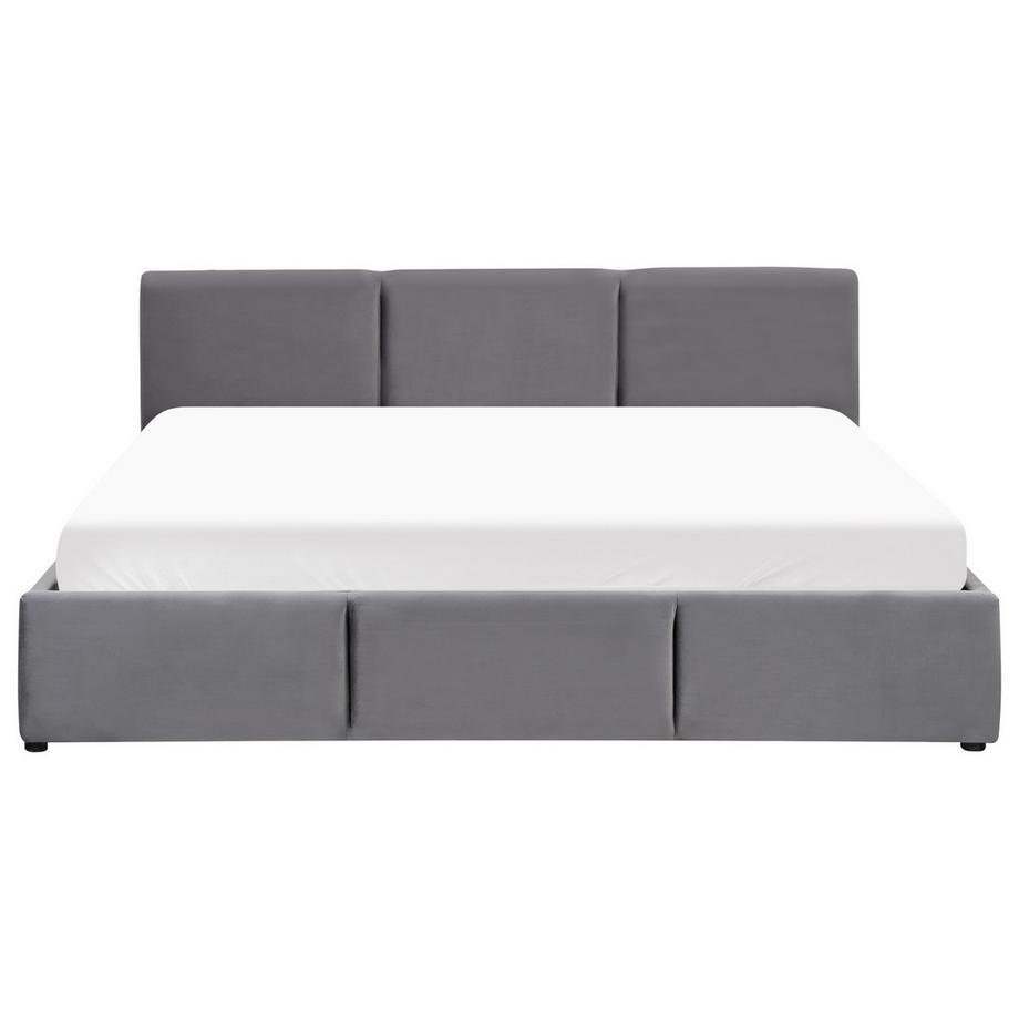 Beliani Bett mit Stauraum aus Samtstoff  BOUSSE  