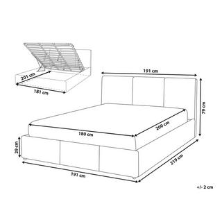 Beliani Bett mit Bettkasten aus Samtstoff BOUSSE  