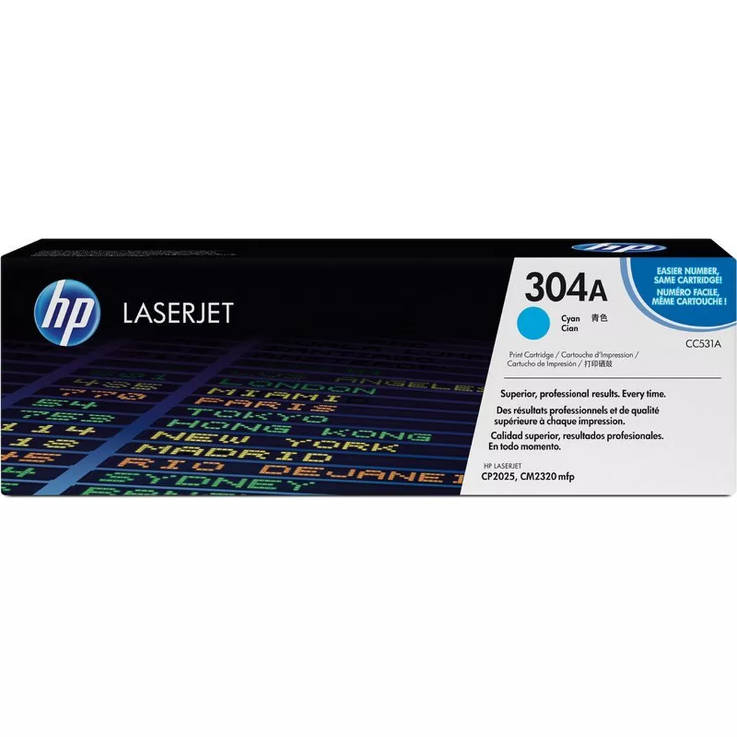 Hewlett-Packard – HP Toner-Modul 304A cyan CC531A Color LaserJet CP2025 2800 S., One Size