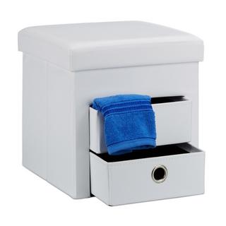 B2X Hocker aus Kunstleder mit 2 Fächern  