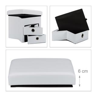 B2X Hocker aus Kunstleder mit 2 Fächern  