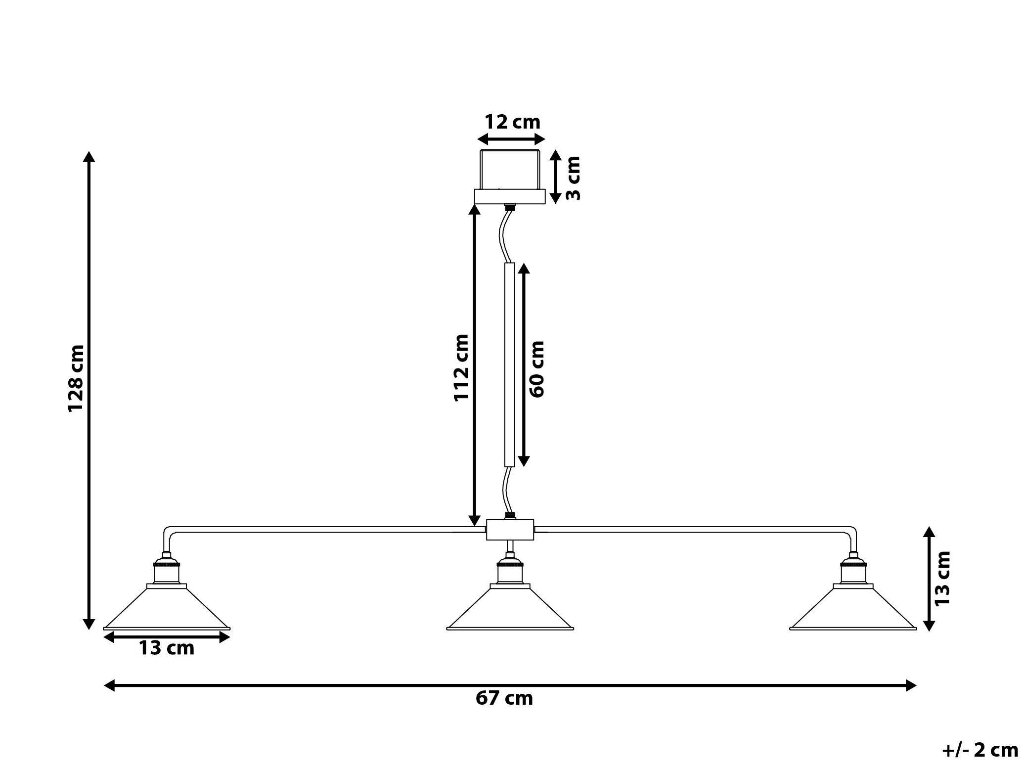 Beliani Lampe suspension en Métal Industriel MONTONE  