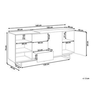 Beliani Credenza a 2 ante en Fibra a media densità (MDF) Rustico FIORA  