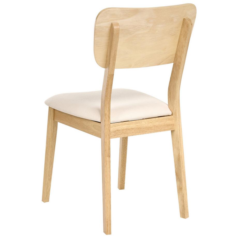 Beliani Esszimmerstuhl 2er Set aus Gummibaumholz Retro MINIER  