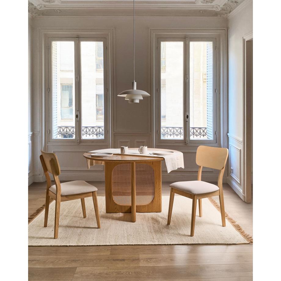 Beliani Esszimmerstuhl 2er Set aus Gummibaumholz Retro MINIER  