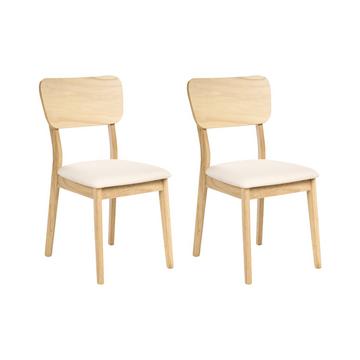 Lot de 2 chaises de salle à manger en Bois d'hévéa Rétro MINIER