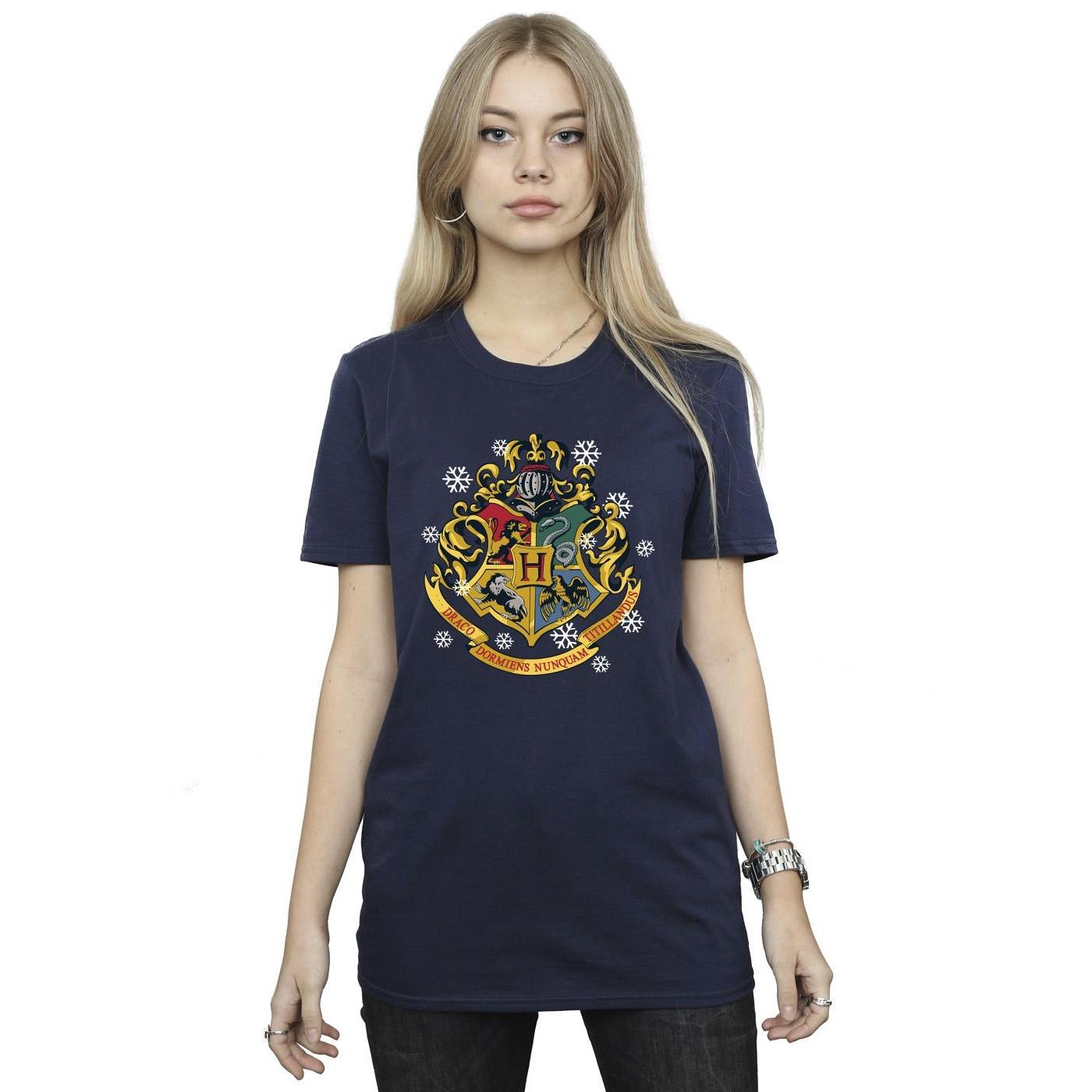 Image of Christmas Crest Tshirt Damen Marine M