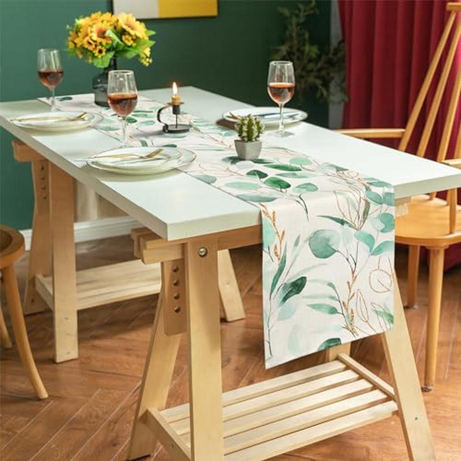 Alopini Abwaschbarer Vintage-Tischläufer für Esszimmer und Küche  
