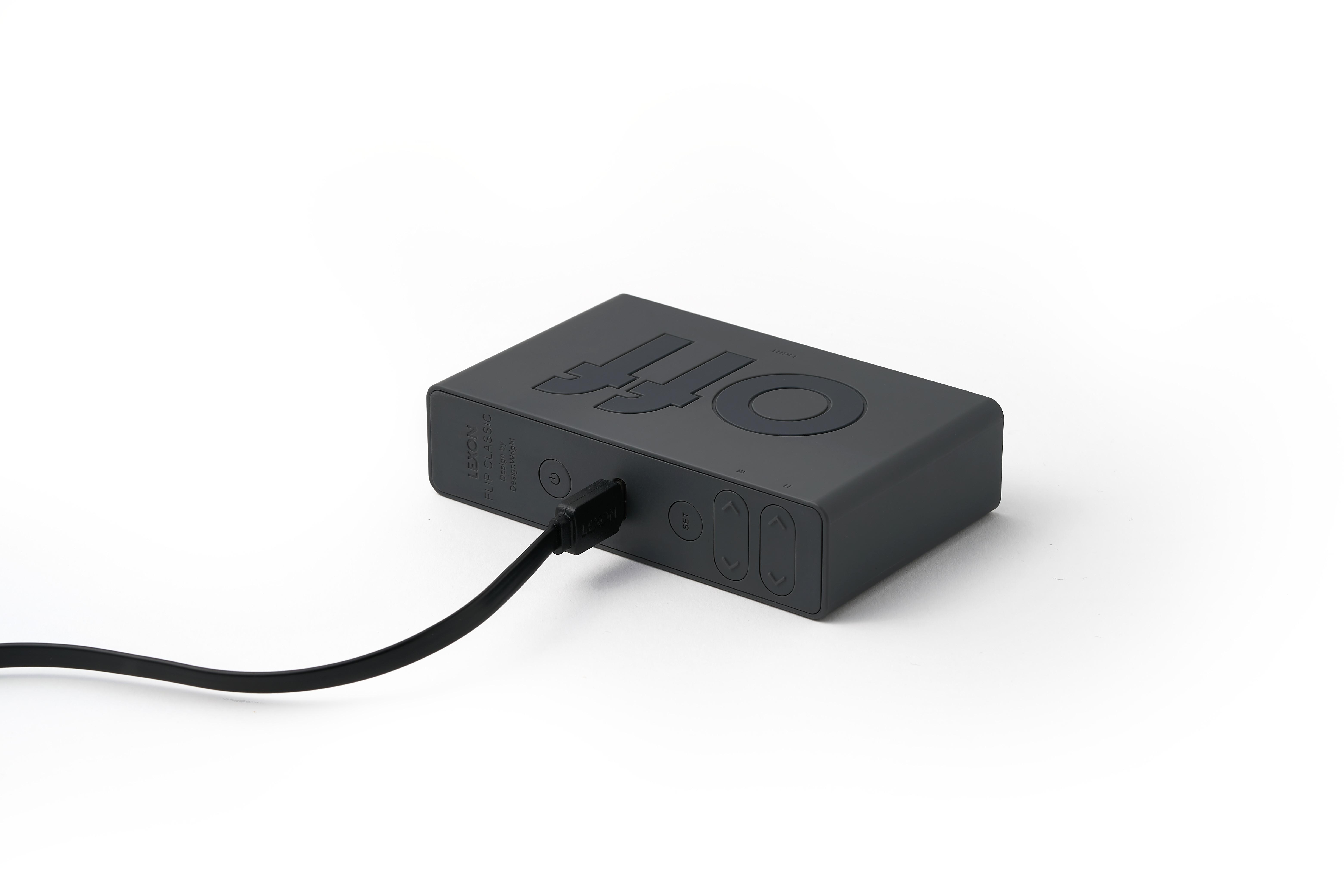 LEXON Lexon Flip Classic Funk Wecker Dunkelgrau  