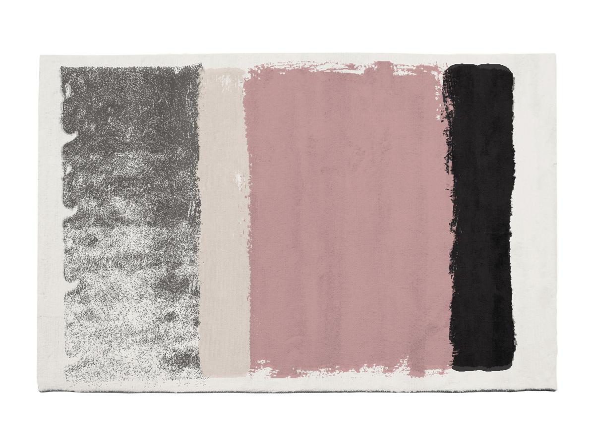 Vente-unique  Tapis 160 x 230 cm - Rose, gris et blanc -  CAMDEN 