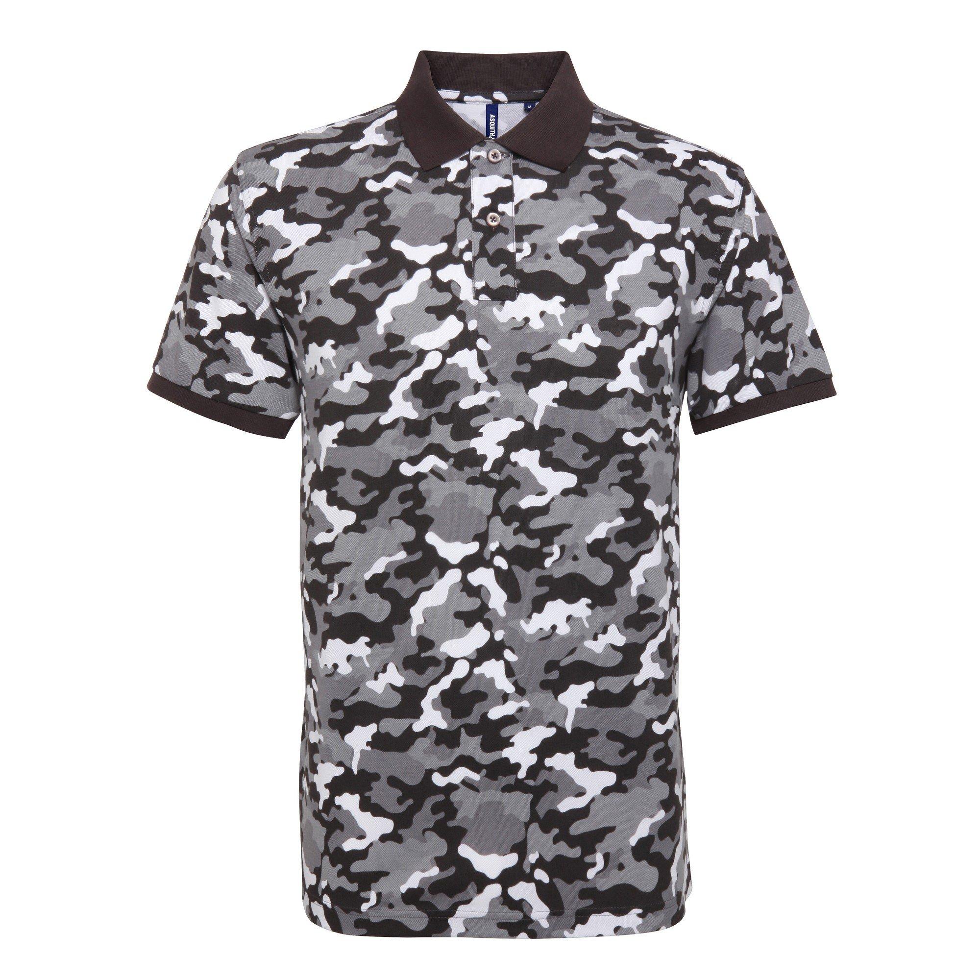 Image of Camo Poloshirt Herren Grau M