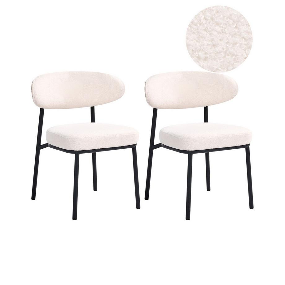 Set di 2 sedie da pranzo en Bouclé Scandinavo WINTON