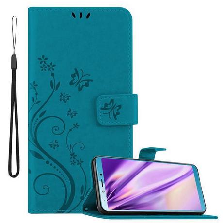 Cadorabo  Hülle für Samsung Galaxy A6s Blumen Design Magnetverschluss 