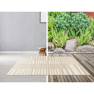 Vente-unique  Designer-Teppich - Indoor oder Outdoor - 150 x 200 cm - Beige - CLAIRA 