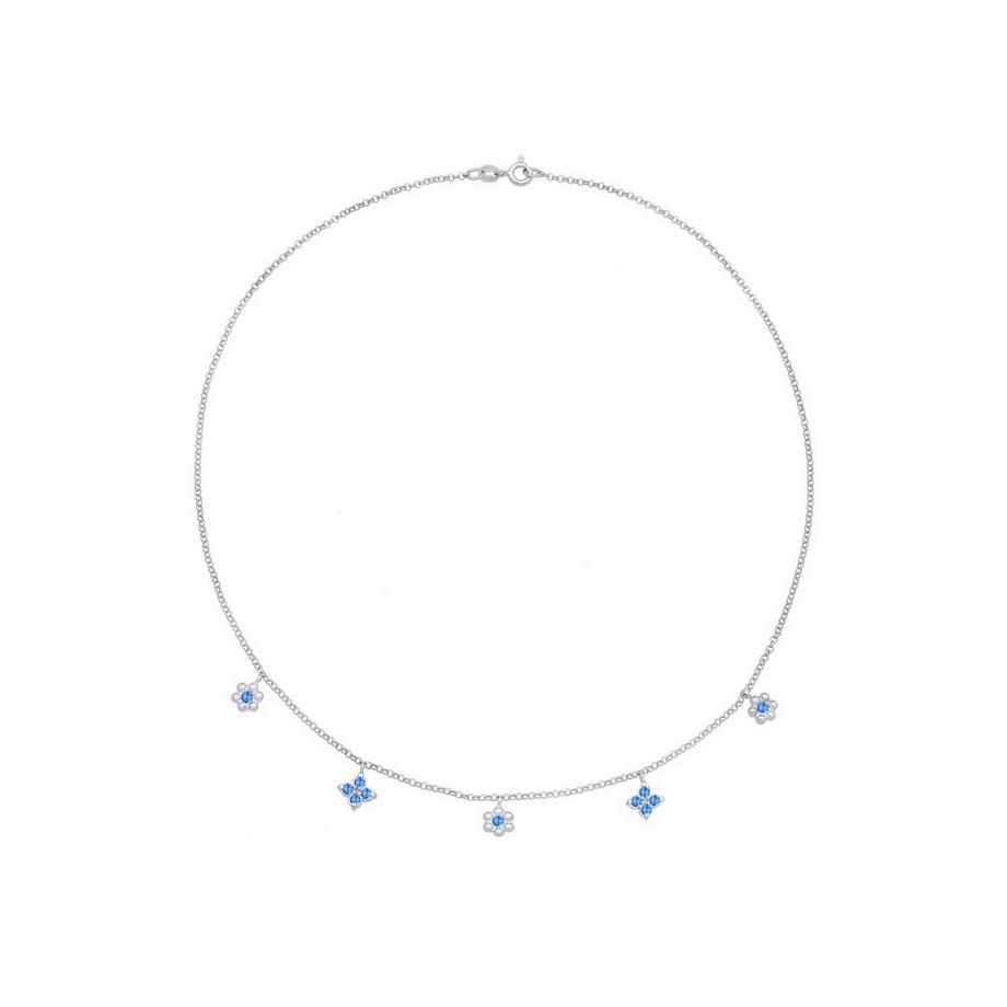 Elli  Collier Enfants Fleur Pendentif Avec Cristaux 