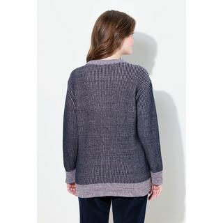 Ulla Popken  Pull en tricot à col rond et manches longues, coton bio 