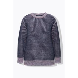 Ulla Popken  Pull en tricot à col rond et manches longues, coton bio 