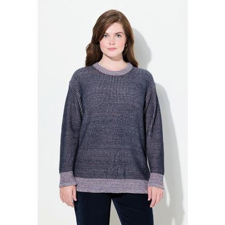 Ulla Popken  Pull en tricot à col rond et manches longues, coton bio 