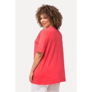 Ulla Popken  T-Shirt, A-Linie, V-Ausschnitt, Halbarm 