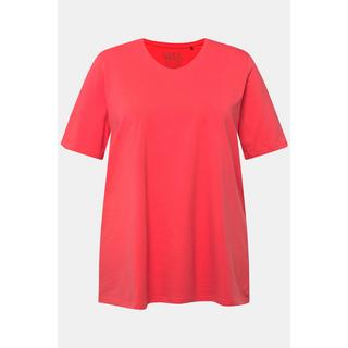 Ulla Popken  T-Shirt, A-Linie, V-Ausschnitt, Halbarm 