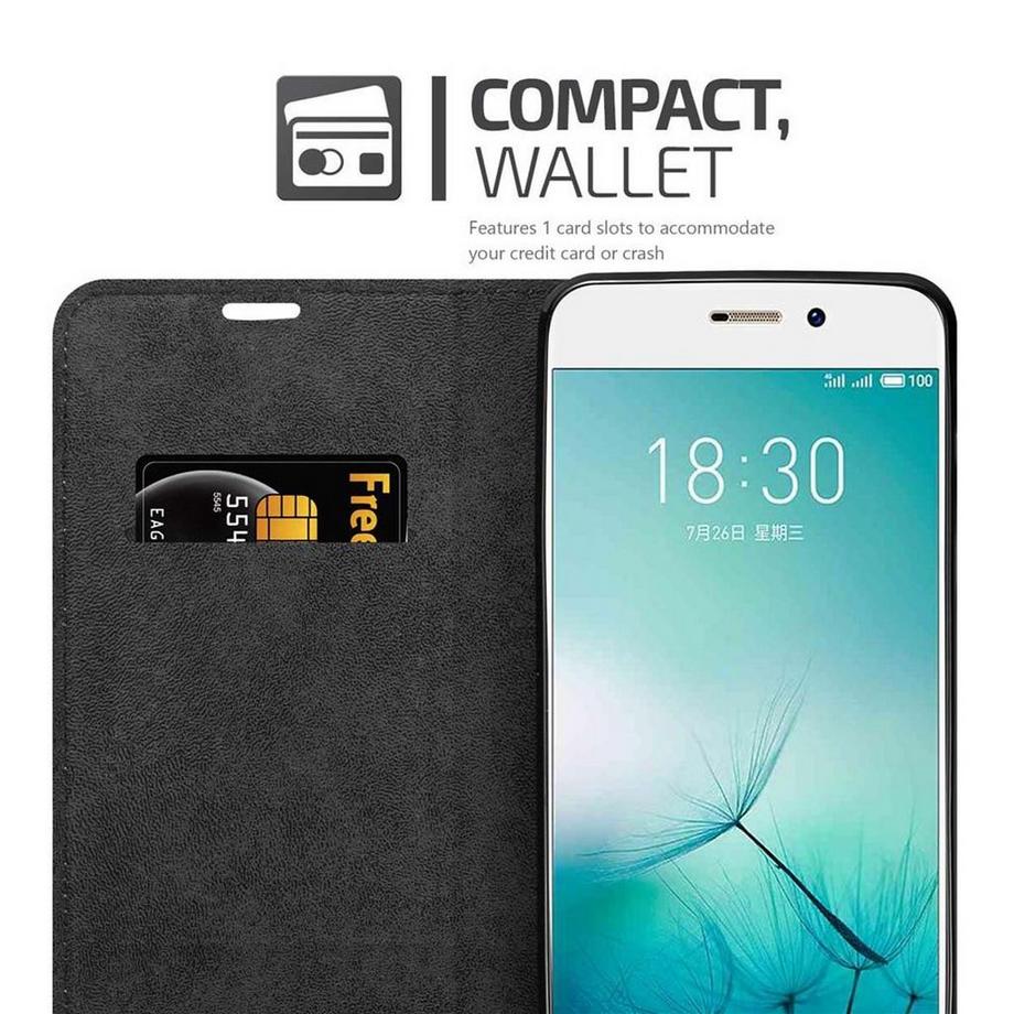 Cadorabo  Housse compatible avec MEIZU PRO 7 - Coque de protection avec fermeture magnétique, fonction de support et compartiment pour carte 