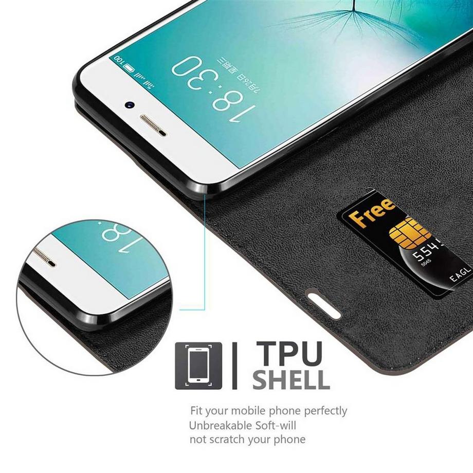 Cadorabo  Housse compatible avec MEIZU PRO 7 - Coque de protection avec fermeture magnétique, fonction de support et compartiment pour carte 