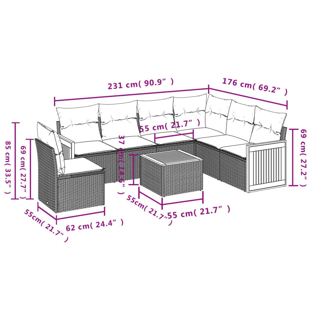 VidaXL set divano da giardino Polirattan  