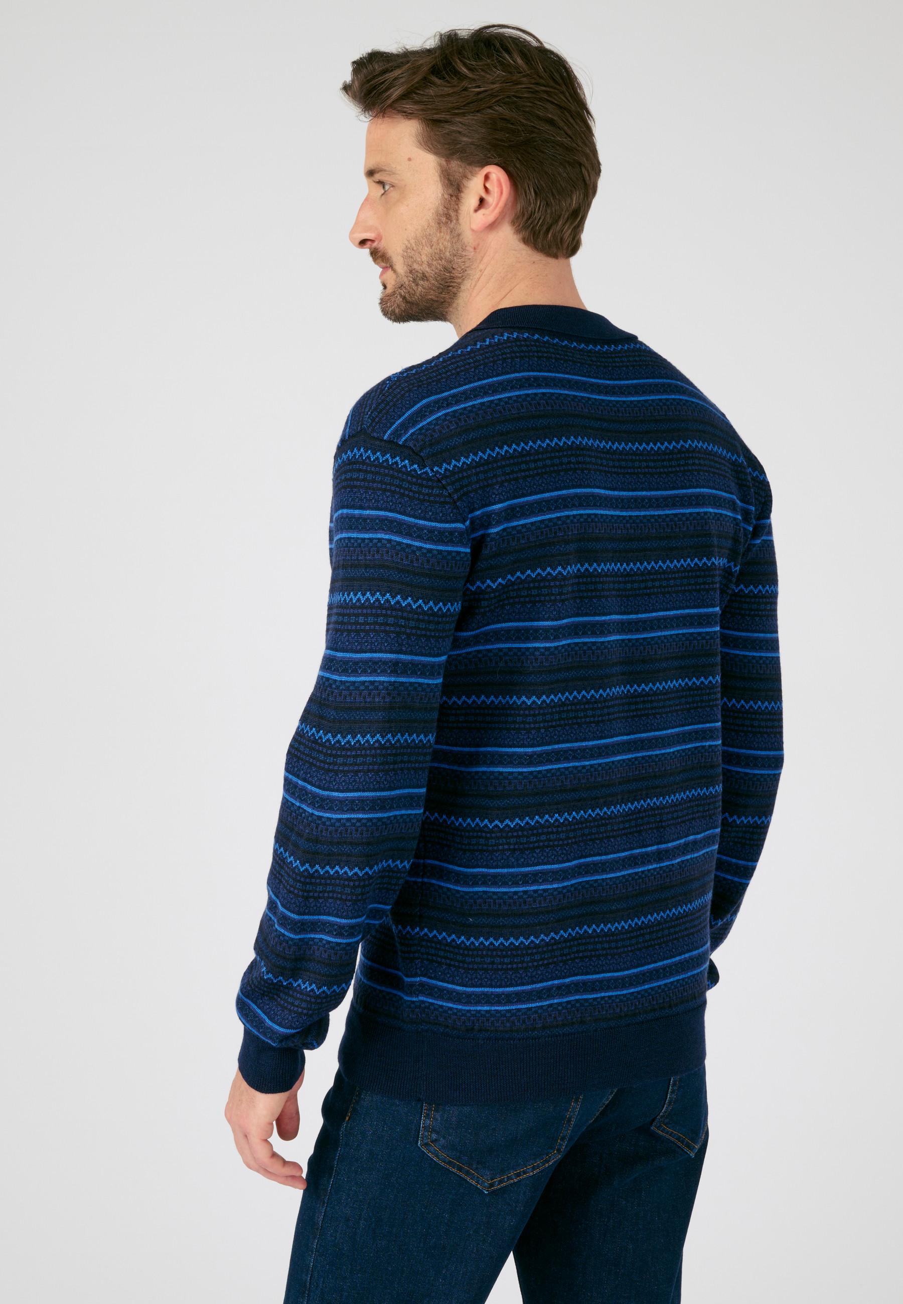 Damart  Gestreifter Jacquard-Pullover mit Polokragen 