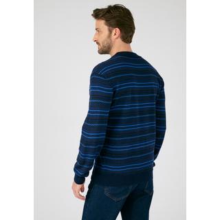 Damart  Pull jacquard rayé à col polo 