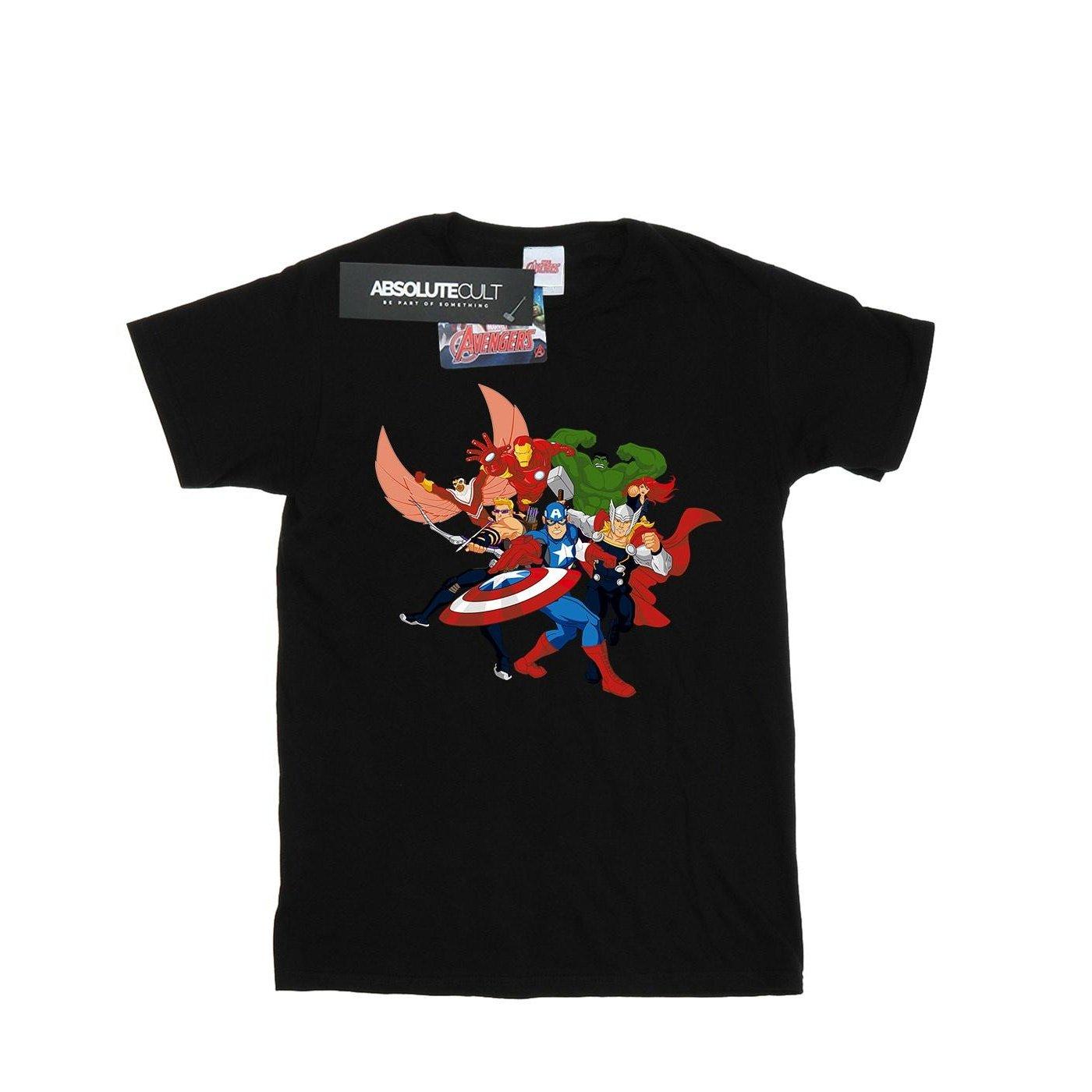 Image of Avengers Assemble Comic Team Tshirt Damen Schwarz XL