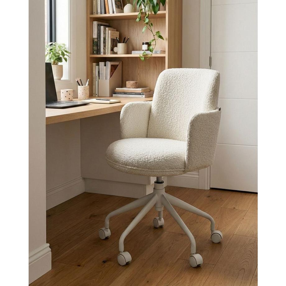 Beliani Chaise de bureau en Bouclé Minimaliste DRYDEN  