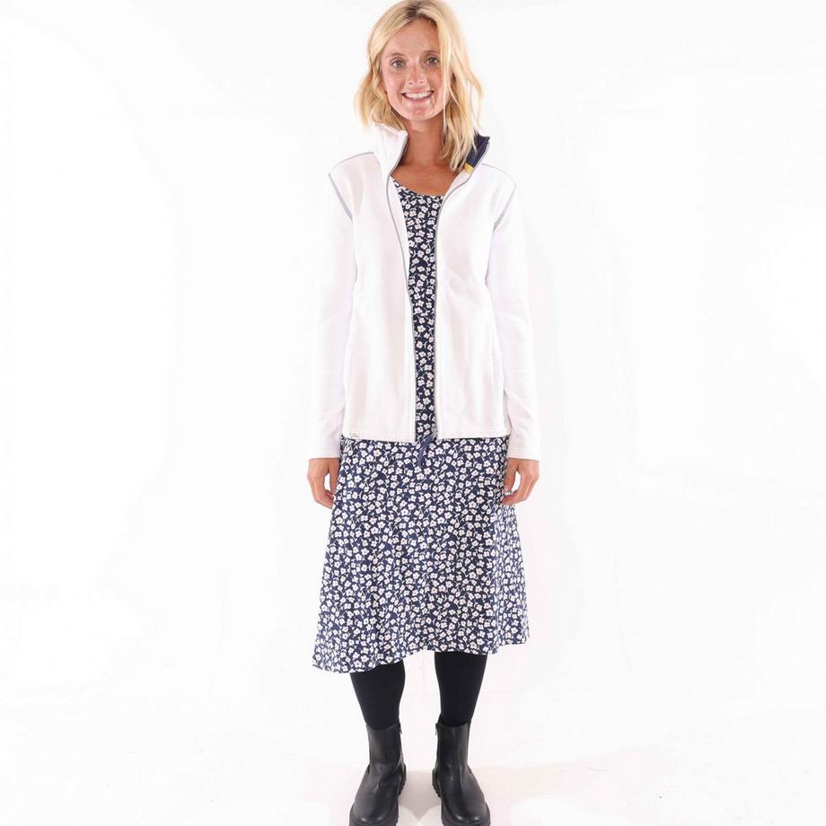 Lazy Jacks Robe midi imprimée à manches longues et dos noué  