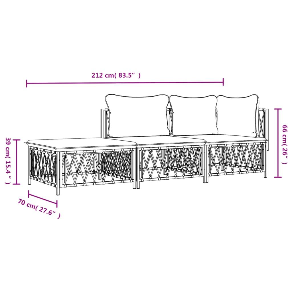 VidaXL Garten lounge set stahl  