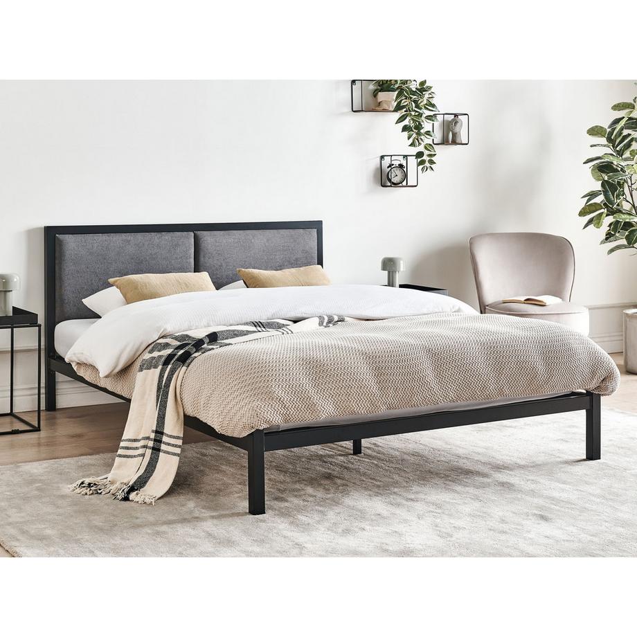 Beliani Lit avec sommier en Acier Industriel CLAMART  