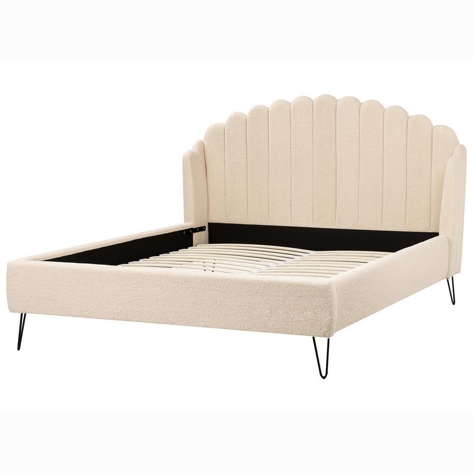 Beliani Lit avec sommier en Bouclé  AMBILLOU  