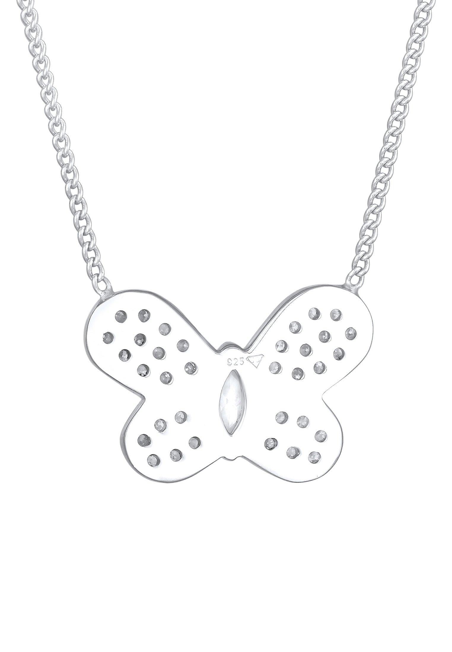 Elli  Collier Femmes Pendentif Papillon Étincelant Tendance Avec Zirconia 