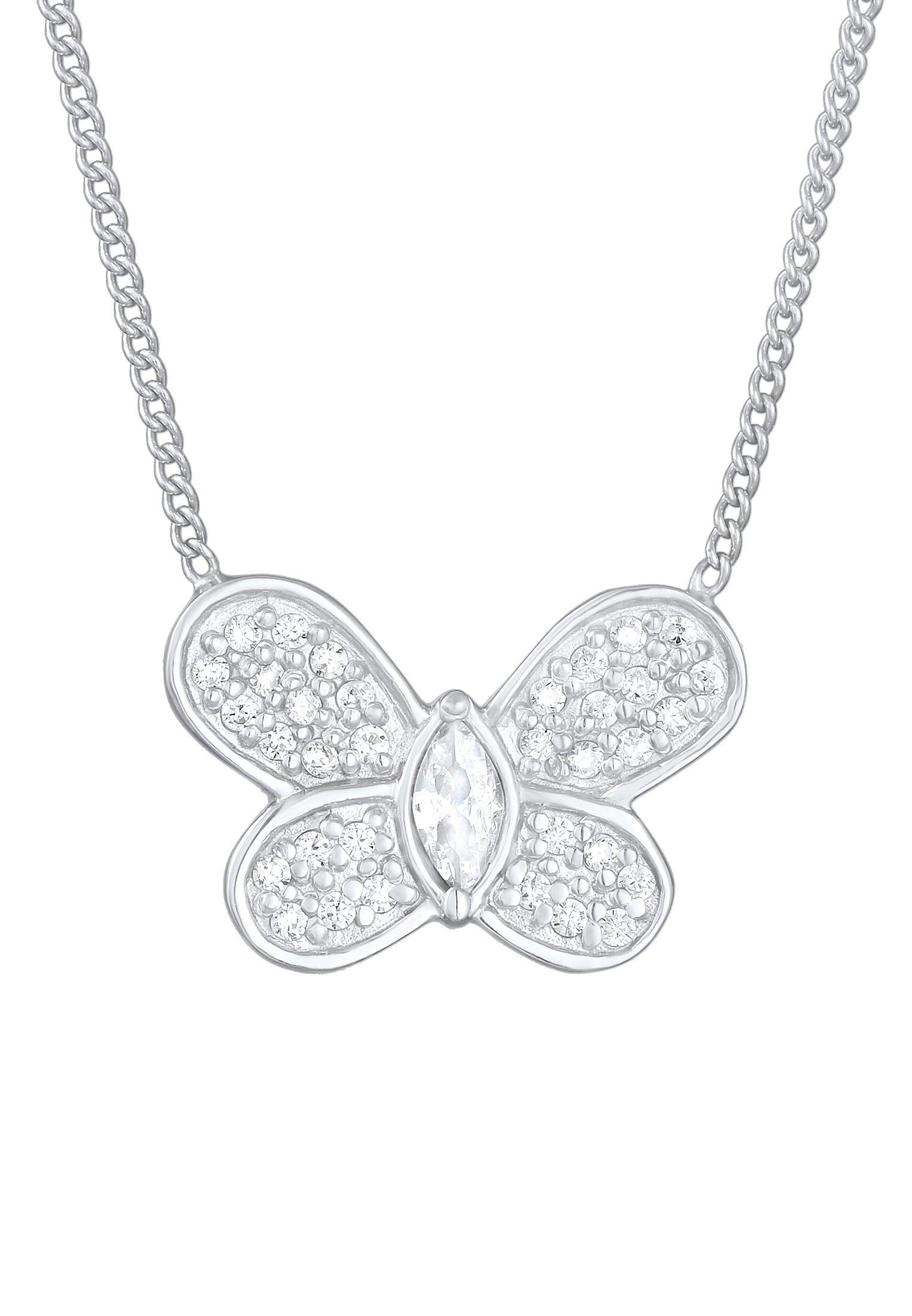 Elli  Collier Femmes Pendentif Papillon Étincelant Tendance Avec Zirconia 