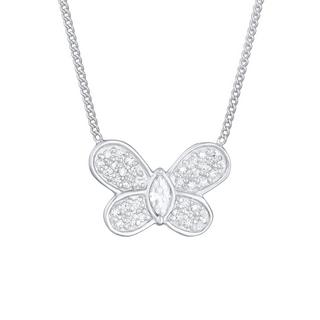 Elli  Collier Femmes Pendentif Papillon Étincelant Tendance Avec Zirconia 