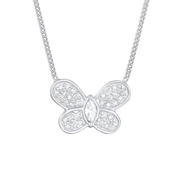 Collier Femmes Pendentif Papillon Étincelant Tendance Avec Zirconia