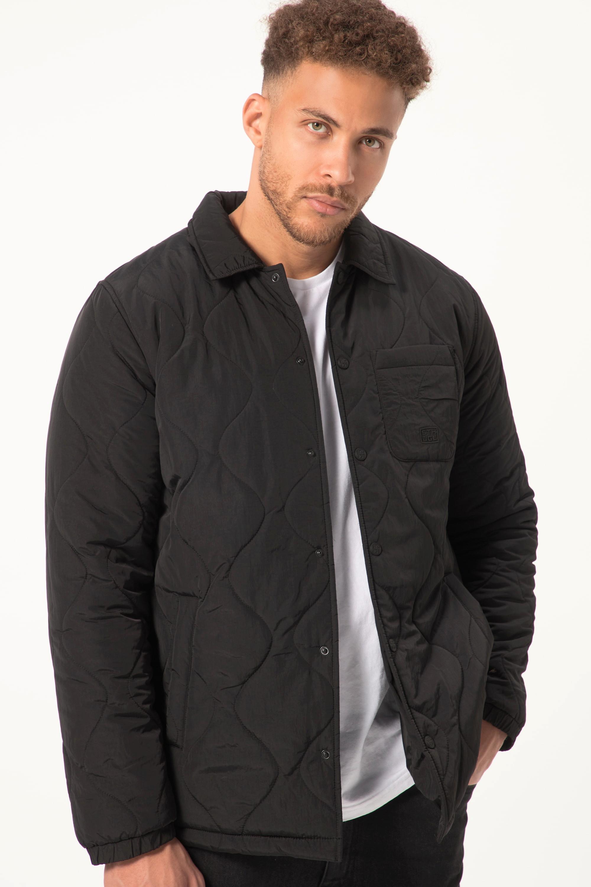 Sthuge  Overshirt-Jacke, wattiert, Hemdkragen 