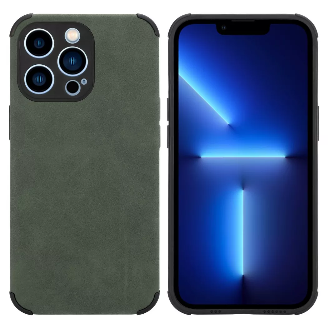 Cadorabo - Hülle für Apple iPhone 12 PRO mit Kunst-Wildleder Rückseite, Grün