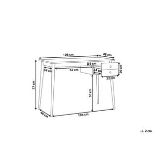 Beliani Table de bureau en MDF Industriel EBEME  