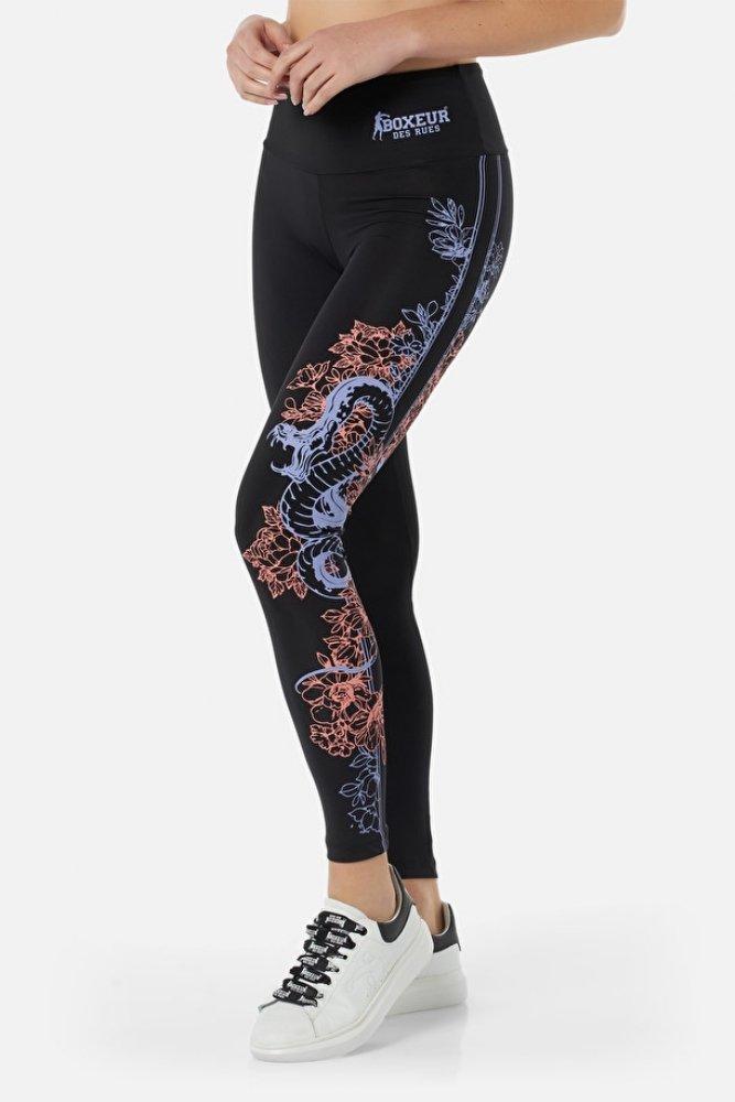 Image of Printed Leggings Damen Schwarz S