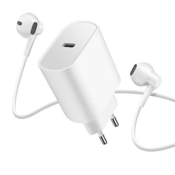 Avizar  Set USB-C Netzteil + Lightning Kopfhörer 