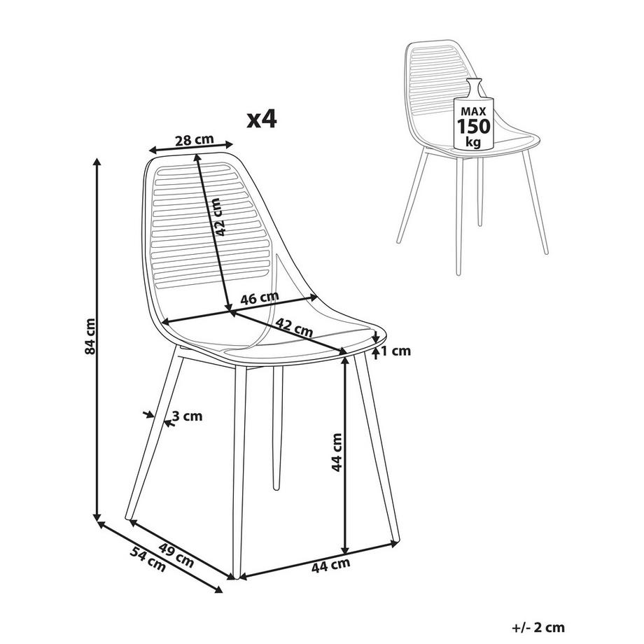 Beliani Set di 4 sedie da pranzo en Materiale sintetico Minimalista MONTELLO  
