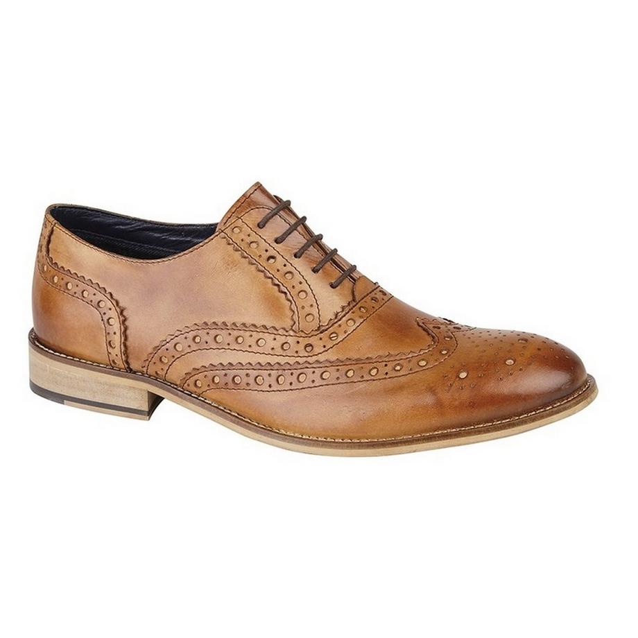 Roamers Leder Schnürschuhe mit Lochperforation  