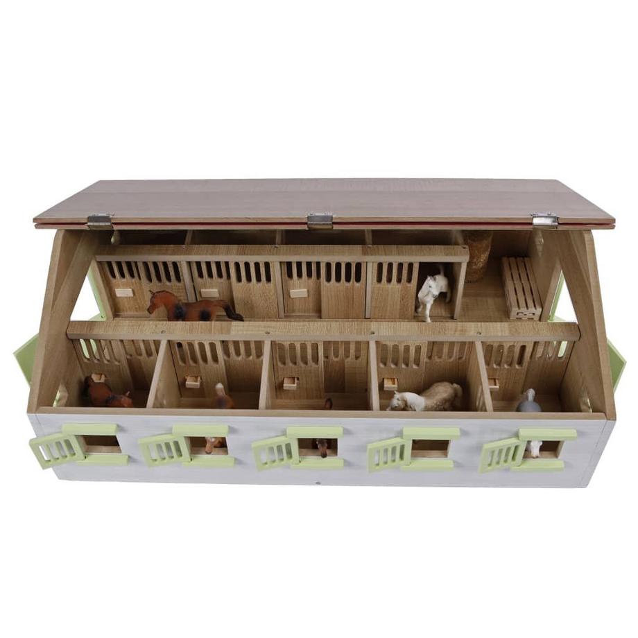 Kids Globe Farming  Farming Pferdestall mit 9 Boxen (1:32) Rosa 